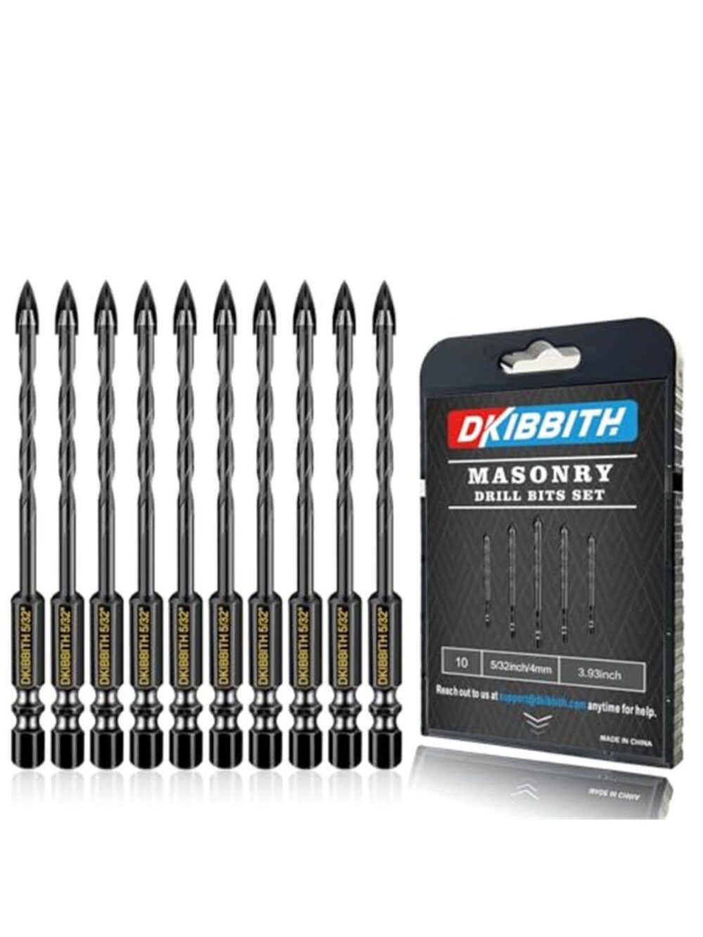 New 10 Pcs 5/32" Masonry Concrete Drill Bit Set for Tile Brick Glass Plastic Woo